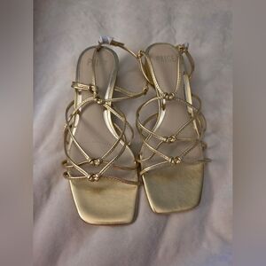 PAIGE Metallic Gold Women's Strappy Sandals